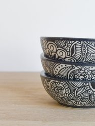 Talavera Style Small Bowl - Black