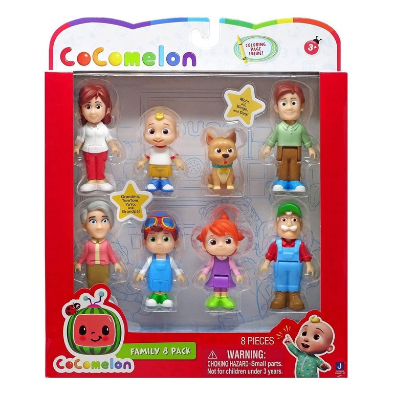 Cocomelon Official 3" Family Figure 8 Pack