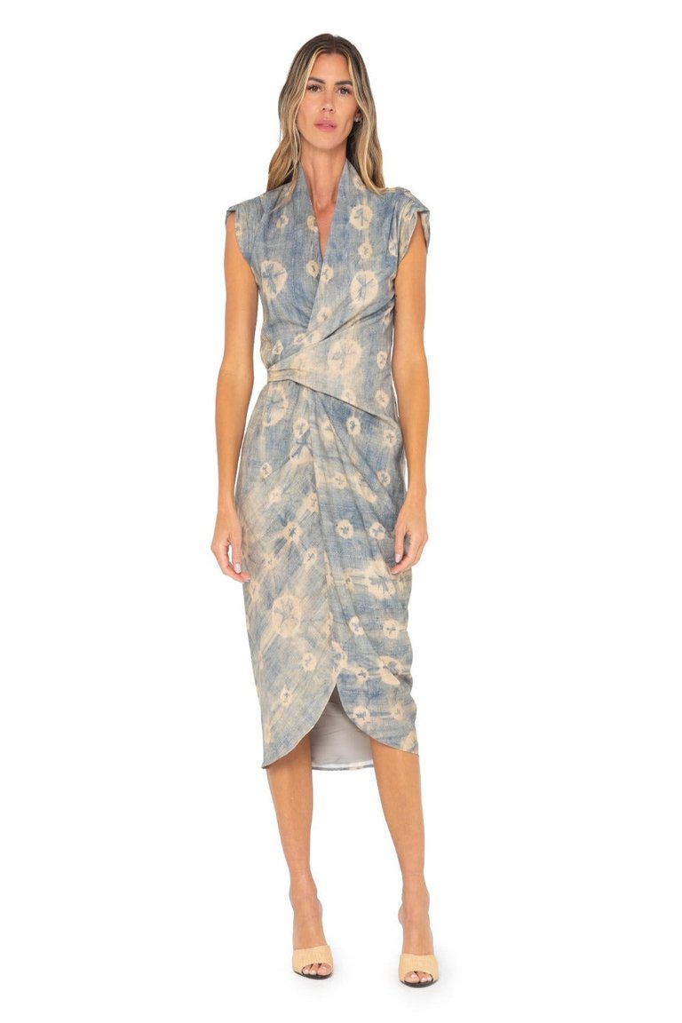 Alivia Dress - Blue Shibori