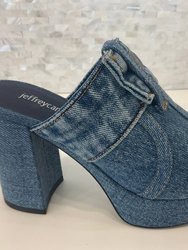 Magda Platform Sandal In Blue Denim