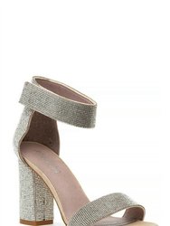 Women's Kassidy High Heel Ankle Strap Sandal - Nude Suede Champagne