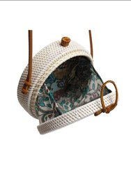 Ata Bali Round Rattan Crossbody Bag