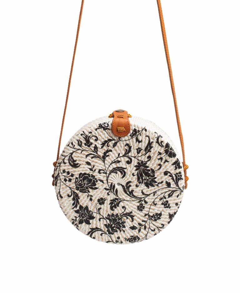 Ata Blossom Crossbody Bag - Black Flowers