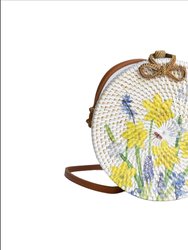 Ata Blossom Rattan Crossbody Bag - Yellow Flowers