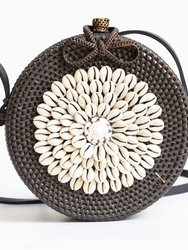 Ata Kauri Shell Embellished Crossbody Bag - Black