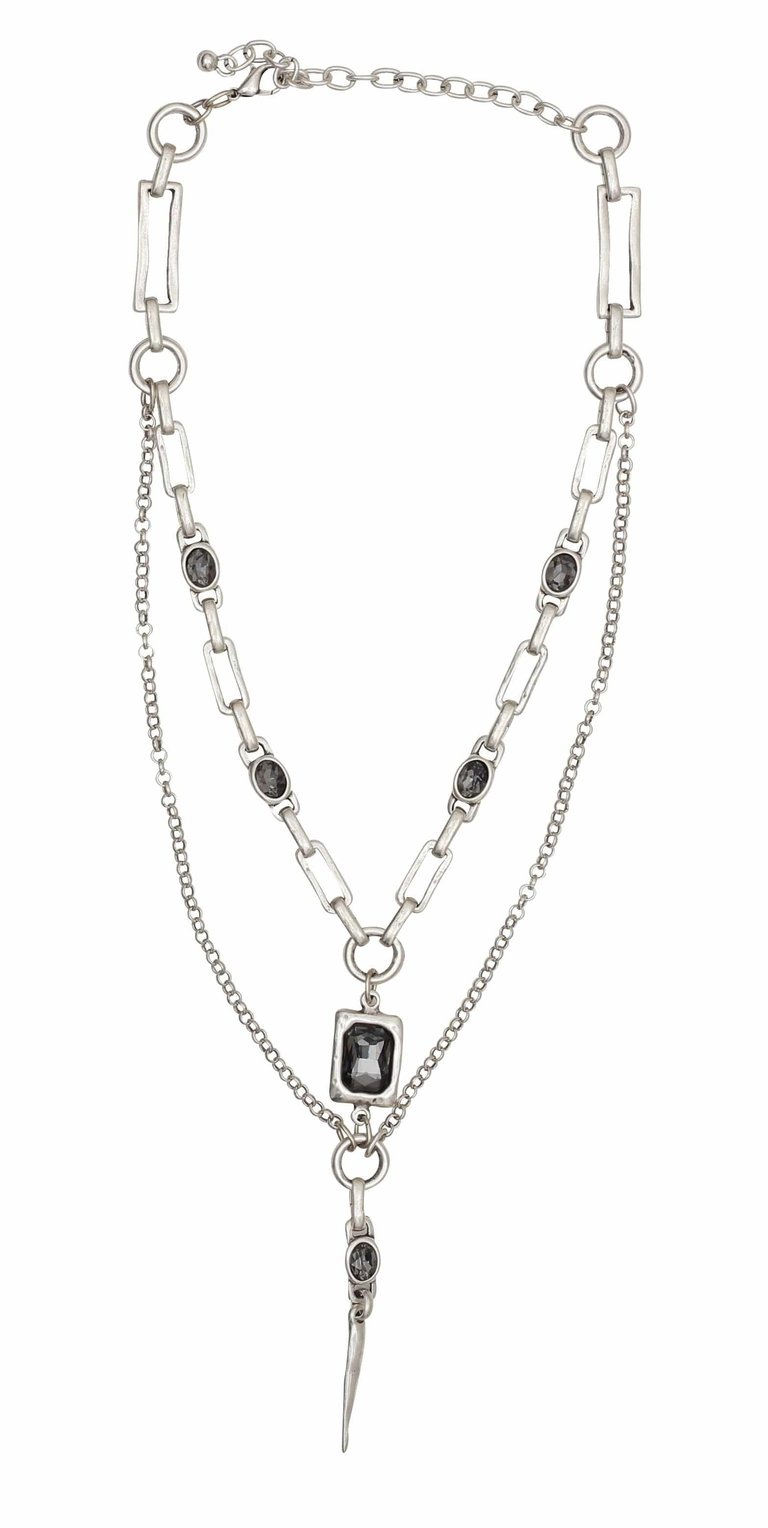 Jelavu Necklace With Crystal - Silver