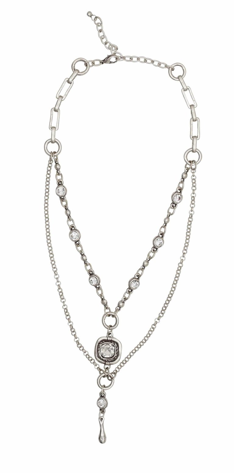 Jelavu Necklace With Crystal - Silver