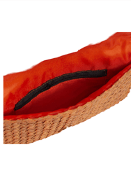 Pandegelang Raffia Seashell Clutch In Orange