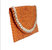 Pandegelang Raffia Seashell Clutch In Orange