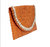 Pandegelang Raffia Seashell Clutch In Orange