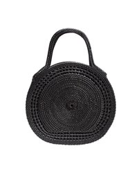 Sydney Raffia Satchel Bag - Black