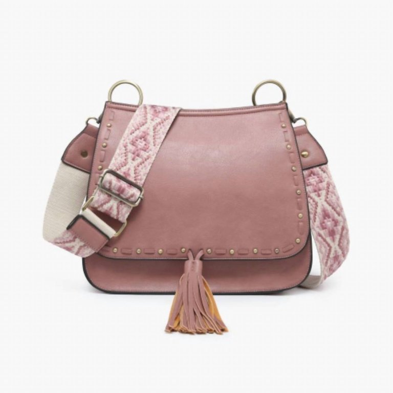 Crossbody With Contrast Strap In Dark Mauve - Dark Mauve