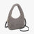 Gabrielle Sherpa Shoulder Bag With Strap In Grey