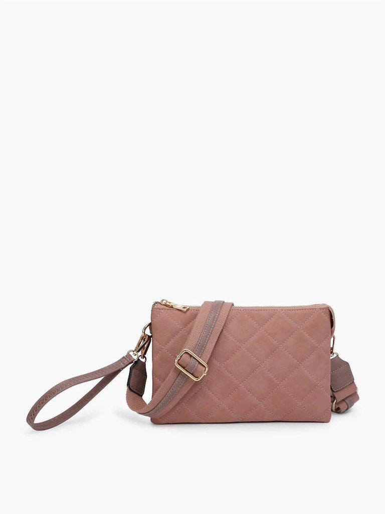 Izzy Vegan Quilted Crossbody Bag In Mauve - Mauve