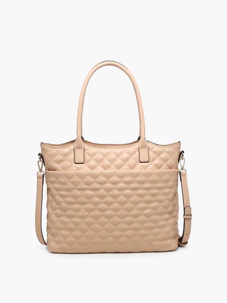 Tessa Quilted Tote In Sand - Sand