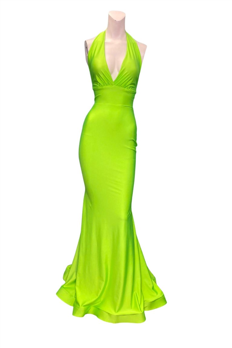 Evening Gown - Neon Lime Green