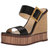 Hendrya Wedge Sandal In Black - Black