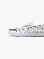 Slim Soft White & Silver Sneaker
