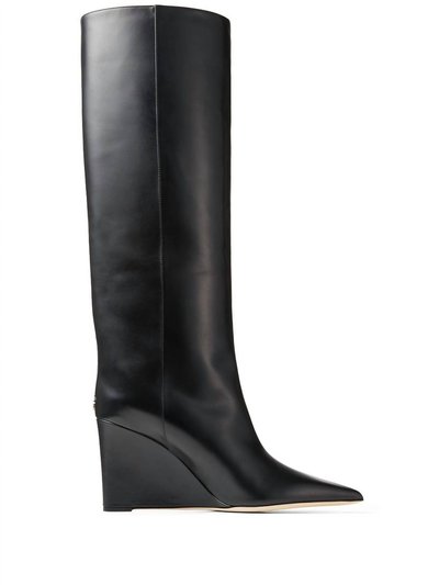 Jimmy Choo Blake Tall Leather Wedge Boot - Black product