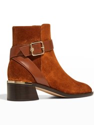 Clarice Suede Buckle Ankle Boot