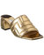 Quilted Metallic Mule Sandal - Gold