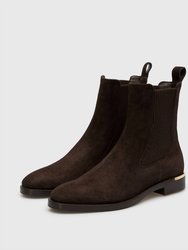 Thessaly 20 Sue Chelsea Suede Flat Boot - Coffee