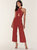 Belted Cut Out Halter Neck Jumpsuit