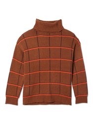 Checked Turtleneck Sweater