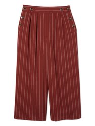 Woven Side Button Wide Leg Pants