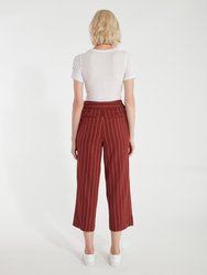 Woven Side Button Wide Leg Pants