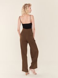 Woven Trousers with Attached Belt