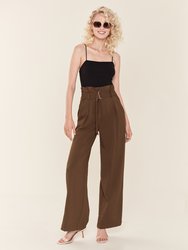 Woven Trousers with Attached Belt