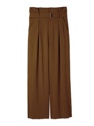 Woven Trousers with Attached Belt
