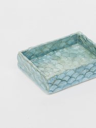 Capiz Trays, Aqua Blue, Set Of Two