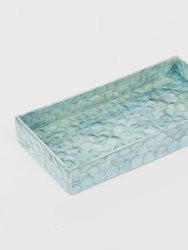 Capiz Trays, Aqua Blue, Set Of Two