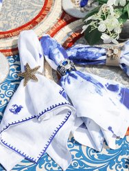 Damask Print Tablecloth, Blue