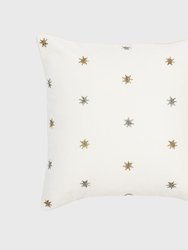 Embroidered Star Pillow - Cream