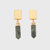 Modern Quartz Earrings, Labradorite - Gold