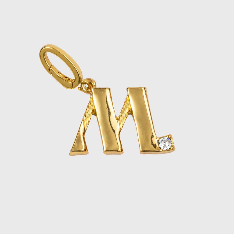 Monogram Charm, M - Gold