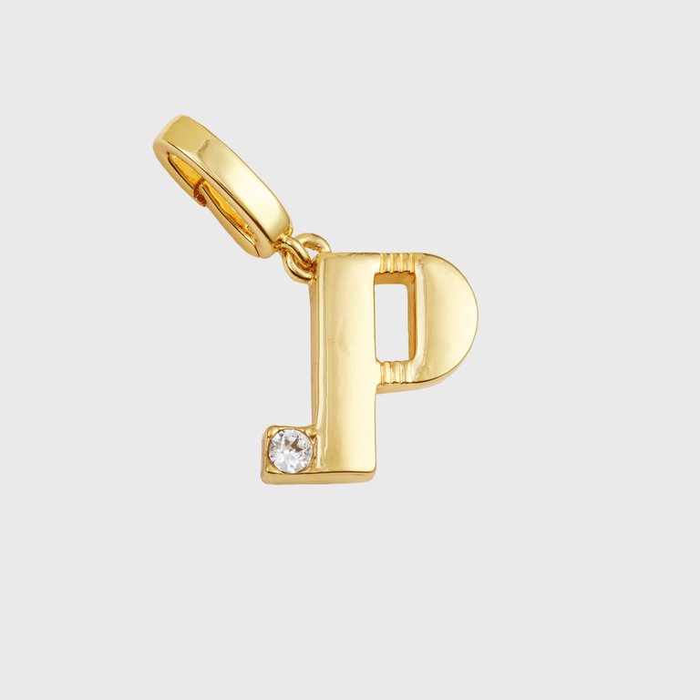 Monogram Charm, P - Gold