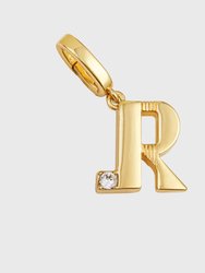 Monogram Charm, R - Gold