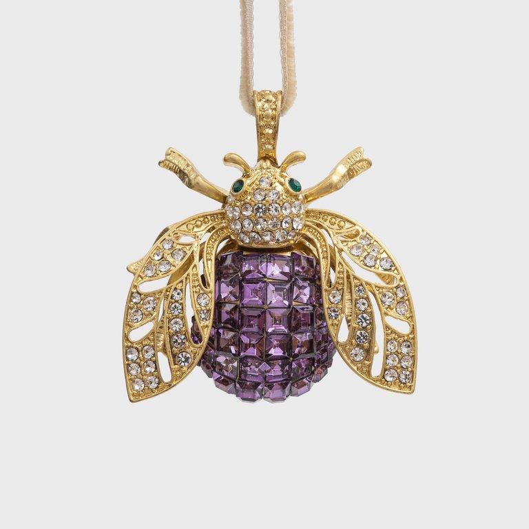Sparkle Bee Hanging Ornament - Amethyst