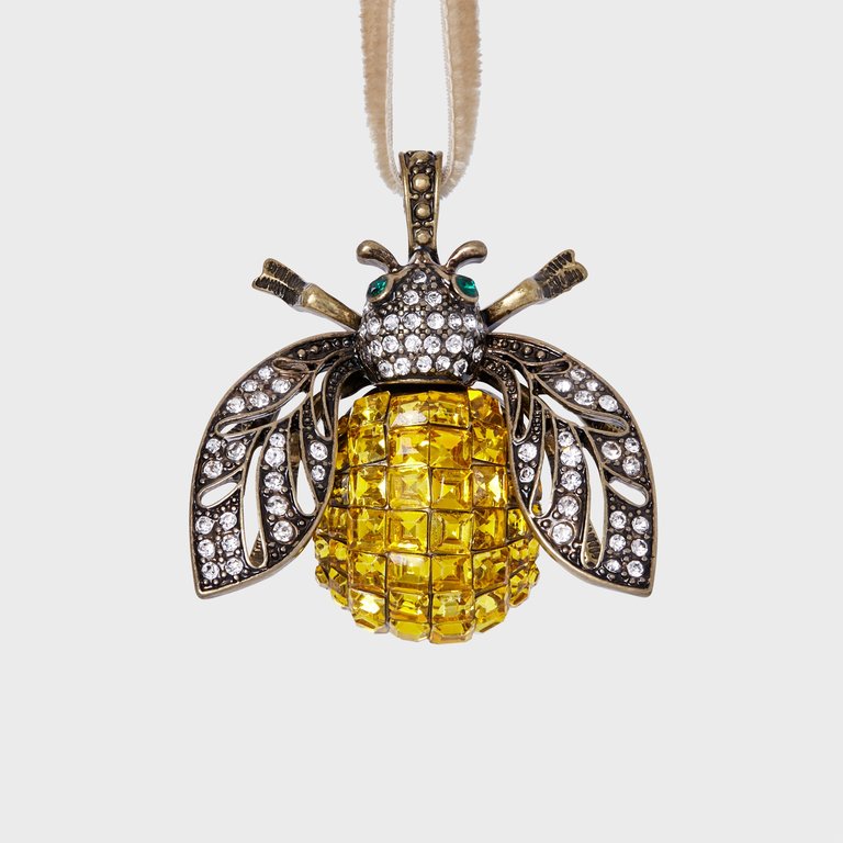 Sparkle Bee Hanging Ornament - Citrine