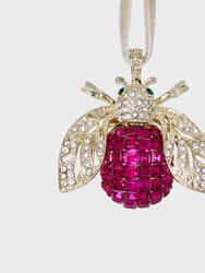 Sparkle Bee Hanging Ornament - Fuchsia