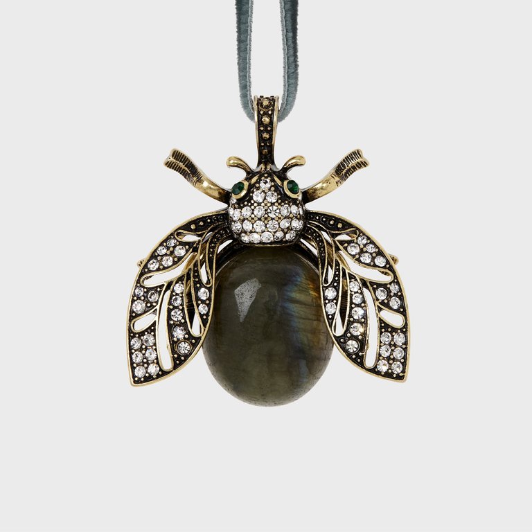 Sparkle Bee Hanging Ornament - Labradorite