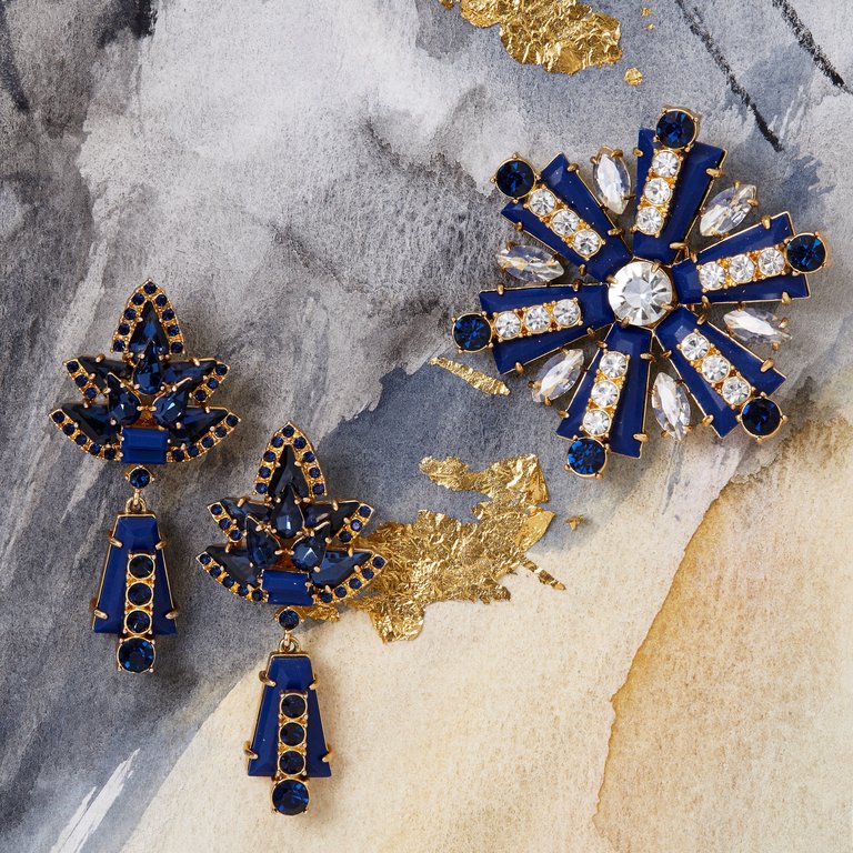 Starburst Earrings, Lapis Lazuli