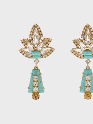 Starburst earrings, turquoise - Blue
