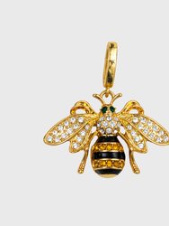Stripey bee charm - Gold
