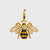 Stripey bee charm - Gold