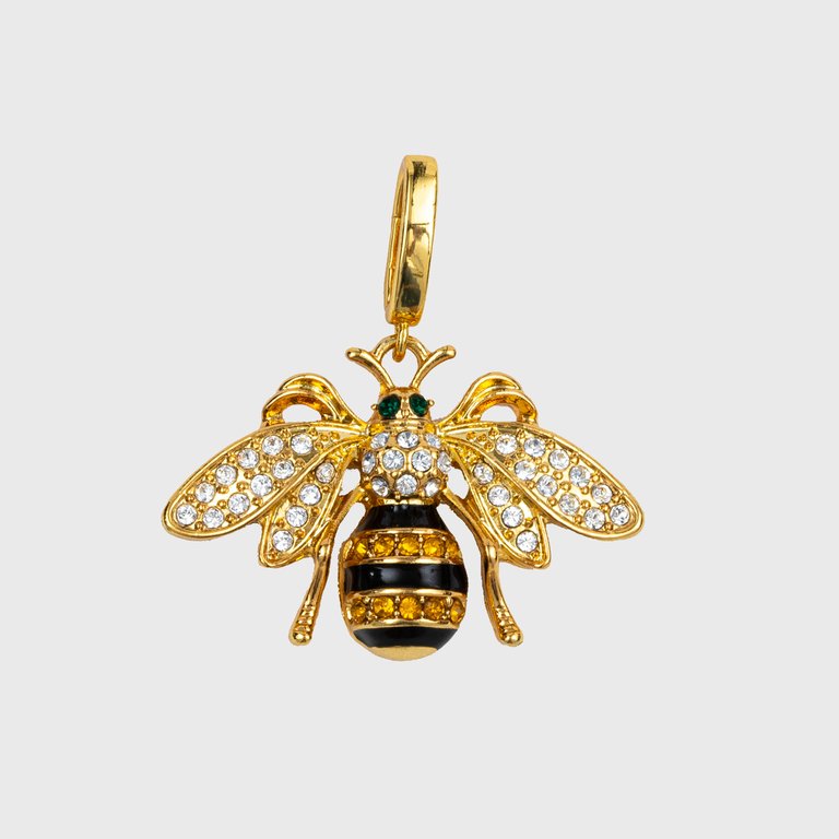 Stripey bee charm - Gold